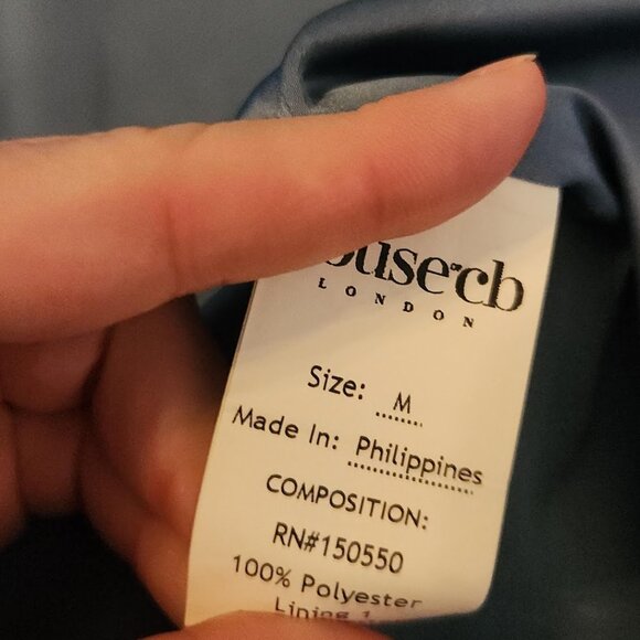 HOUSE OF CB Faye Blue Satin Corset Midi Dress - Picture 10 of 12